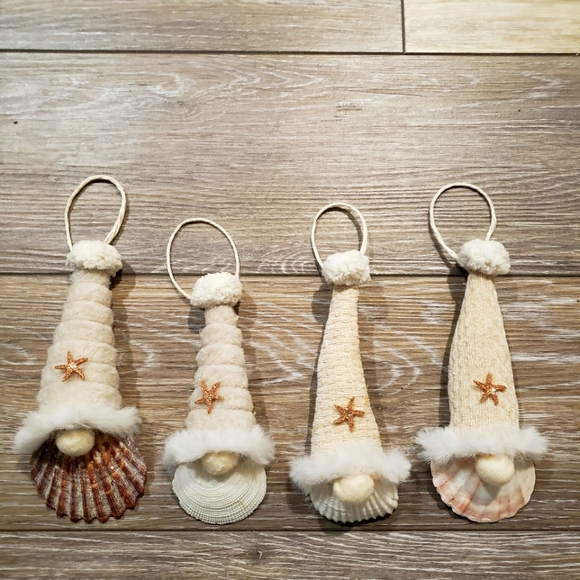 Shell ornaments 4 piece set - Picture 1 of 11